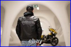 Blouson/Veste Homme Bomber cowhide cuir homme moto noire avec doublure