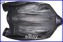 Blouson Veste Jacket DIOR HOMME Noir Black Cuir Leather Size 48 M L Men Zip FW08