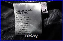 Blouson Veste Jacket DIOR HOMME Noir Black Cuir Leather Size 48 M L Men Zip FW08