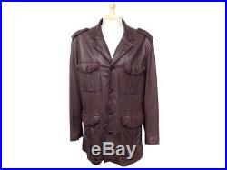 Blouson Veste Prada Syv181 En Cuir Marron L 54 Manteau Long Leather Jacket 2088