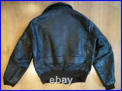 Blouson Vintage Schott Is-674-ms Flight Jacket Brown Leather Size 44