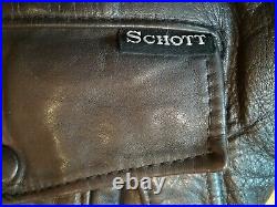 Blouson Vintage Schott Is-674-ms Flight Jacket Brown Leather Size 44
