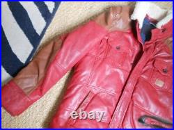 Blouson aviateur REDSKINS homme XL cuir rouge porte 2 fois comme neuf