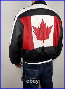 Blouson bomber en cuir vintage Canada leather jacket
