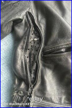 Blouson cuir harley davidson homme vintage embosse leather jacket M embossed