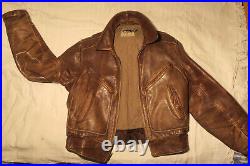 Blouson cuir marron homme vintage original 1950 USA marque WINDWARD Taille L