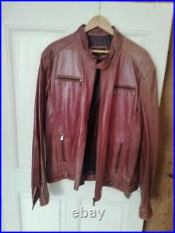 Blouson cuir pour Homme Marron, Taille XXL