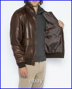 Blouson cuir schott A2 flight jacket BROWN made in USA 574