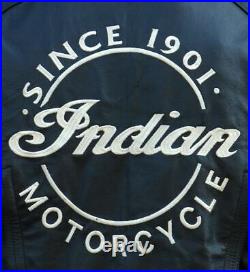 Blouson de moto en cuir INDIAN Homme NOIR & ROUGE, Taille XS à 4XL