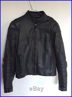 Blouson en cuir Segura de moto M cintré noir veste manteau protections mixte