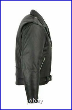 Blouson en cuir véritable Brando pour homme veste de motard Perfecto noir Marlon