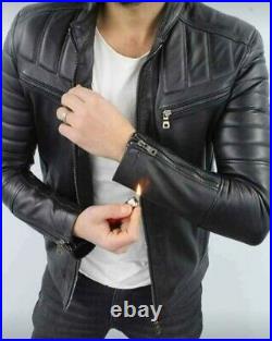 Blouson en vrai cuir, veritable pour les hommes, Leather Jacket for M'en 2021