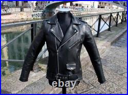 Blouson motard en cuir lourd rigide Guendj taille XS