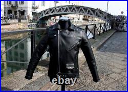 Blouson motard en cuir lourd rigide Guendj taille XS