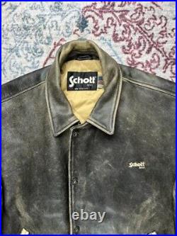Blouson teddy cuir Schott NYC USA vintage leather jacket