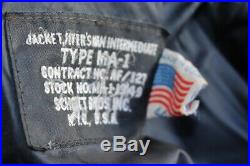 Blouson veste cuir homme aviator air force SCHOTT MA-1 made in U. S. A. Taille L