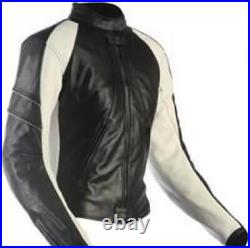 Blouson veste cuir moto blanc noir motarde lady femme Kelly T 34 Neuf