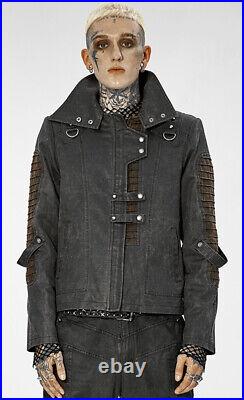 Blouson veste cuir patiné clouté steampunk gothique métal militaire PunkRave