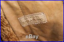 Blouson veste en cuir de mouton shearling vintage des années 80 homme L/XL