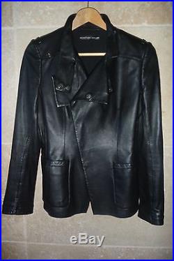 Blouson veste en cuir noir biker balenciaga taille 40