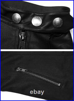 Blouson veste gothique punk jeans huilé cuir anneaux métal laçage PunkRave Homme