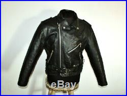 Blouson veste motard moto cuir noir vintage biker caferacer perfecto court 48