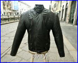 Blouson veste moto cuir noir vintage biker caferacer custom taille XL
