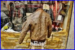 Blouson veste moto en cuir pour homme vintage HEIN GERICKE marron âgé taille M