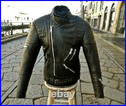 Blouson veste moto en cuirnoir vintage biker caferacer hein gericke perfecto M