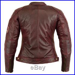 Bo S femmes blouson moto veste en cuir rétro rouge cuir, hachoir