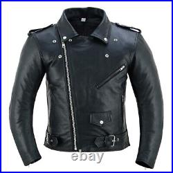 Brando Style Cuir Moto Veste Classique Adventure Motard Mode