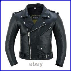 Brando Style Cuir Moto Veste Classique Adventure Motard Mode