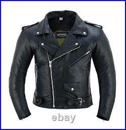 Brando Veste Cuir Moto Doux Cuir Classique Cruiser Motard Manteau