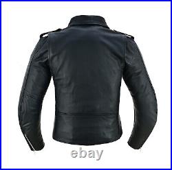 Brando Veste Cuir Moto Doux Cuir Classique Cruiser Motard Manteau