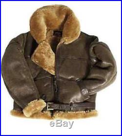 Britannique Raf Armée de L'Air Blouson Peau Mouton Veste en Cuir Leather Jacket