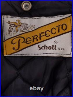 Brocante Schott Perfecto/ USA/ Charte/ Veste Cuir Blouson / 42 / Cuir / Noir
