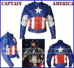 Captain America Style Hommes Armures Moto / Veste Cuir Moto