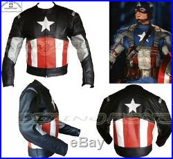 Captain America Style Noir pour Hommes Ce Protection Moto / Veste Cuir Moto