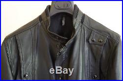 DIOR HOMME Blouson Veste Jacket Cuir Leather Black Biker France 46 S M Zip SS09