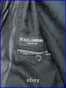 D&G DOLCE & GABBANA Blouson Noir Veste Noire Homme Elements Cuir T50