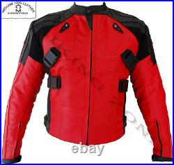 Deadpool Style Hommes Rouge Protection Moto / Veste Cuir Moto
