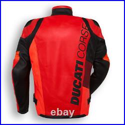Ducati Homme Motard Courses Armure CE Protecteur Sport Cuir Réplique Moto Veste