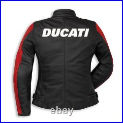 Ducati Hommes Motard Courses Armure CE Protecteur Sport Cuir Réplique Moto Veste