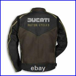 Ducati Hommes Moto Courses Motard CE Armure Protecteur Original Cuir Veste