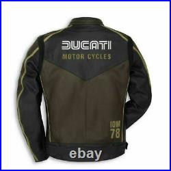 Ducati Hommes Moto Veste en Cuir Courses MOTOGP Motard Blousons Cuir Vestes CE