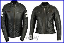 Femmes Blouson en cuir, noir motard Veste, Moto Blazer manteau veste Noir