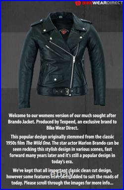 Femmes Cuir Brando Motard Veste Femmes Moto Avec Ce Armure