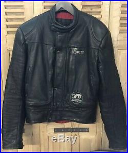 Furygan Taille 52 ou L Veste Cuir Blouson de Moto Motard Vintage 1980 Noir