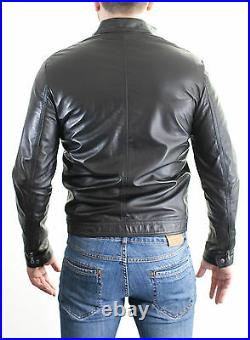 Giacca Giubbotto in di Pelle Uomo Men Leather Jacket Veste Blouson Homme Cuir G3