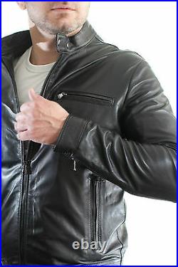 Giacca Giubbotto in di Pelle Uomo Men Leather Jacket Veste Blouson Homme Cuir G3
